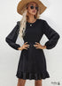Boho chic long sleeve black dress